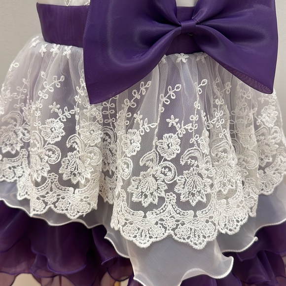 Sequin Ruffle Bow Toddler Dress - Picture 4 of 6